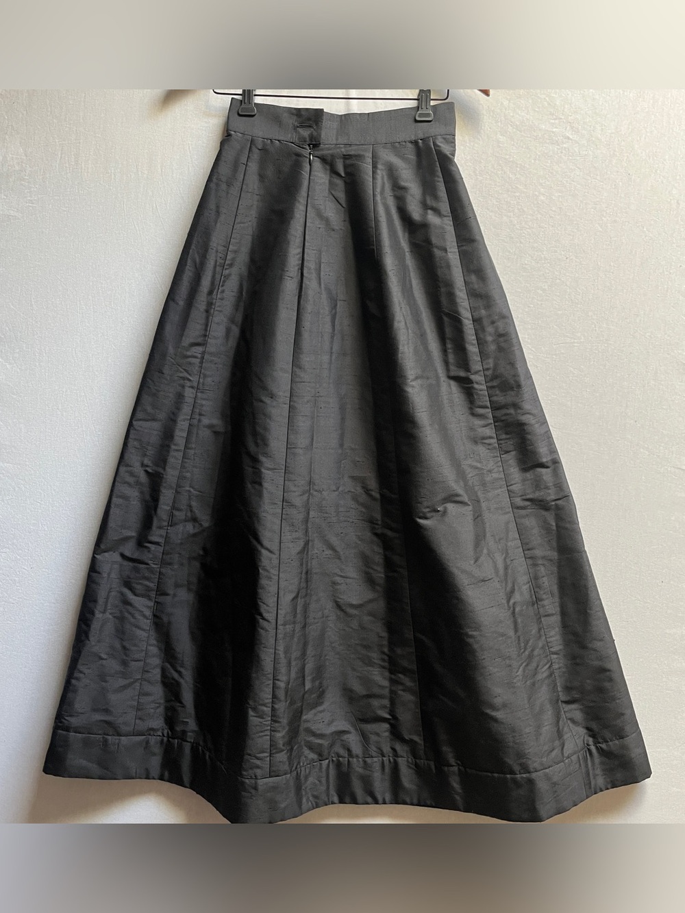 Kenzo Paris Black Silk Structured A-Line Maxi Skirt 4 - Picture 1 of 11